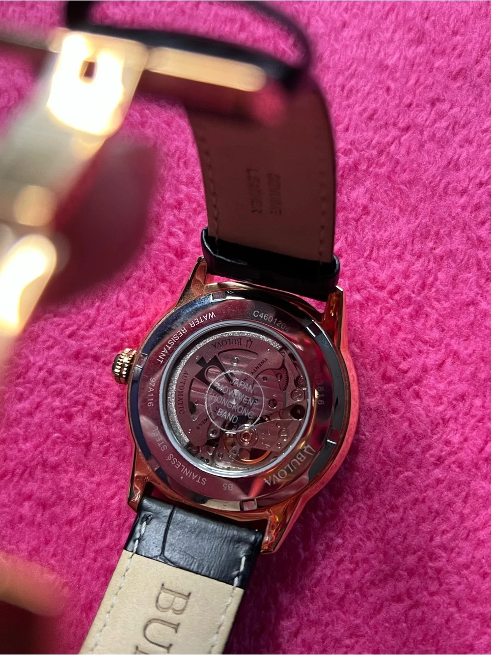Bulova Men’s Rose Gold & Black Automatic Watch 97A116